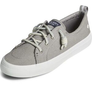 SPERRY WOMENS CREST‎ VIBE CROSSHATCH LINEN GRAY SNEAKER 8.5